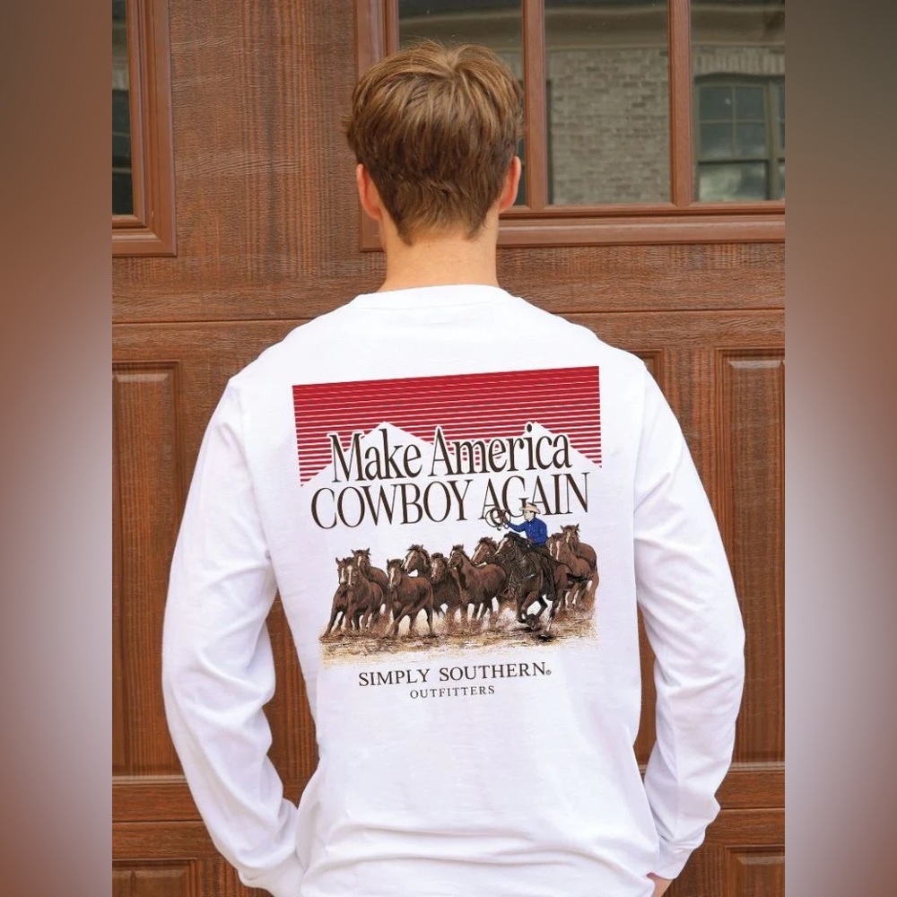 American Cowboy Horses Southern Long Sleeve T-shirt - Medium